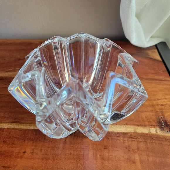 Crystal D'Arques Paris France 24% Lead Crystal Candle Holder 8 Point star Genuin - Picture 5 of 10